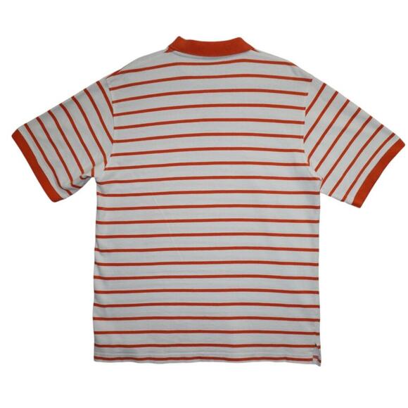 Vintage Southpole Polo Shirt Men’s L Orange White Striped Y2K Streetwear Hip Hop - Picture 3 of 3